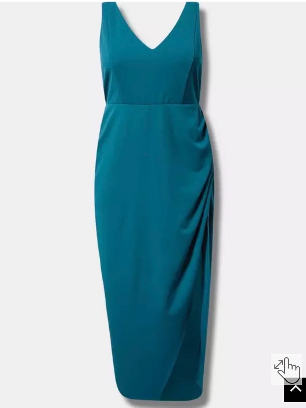 TORRID Maxi Stretch Crepe V-Neck Column Dress size 10 color: Gulf Coast